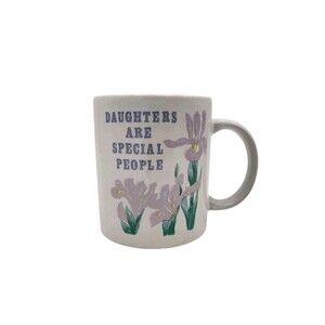 Daughters Are Special People Mug Purple Irises Vtg MSR Imports 1985 Gift Cup
